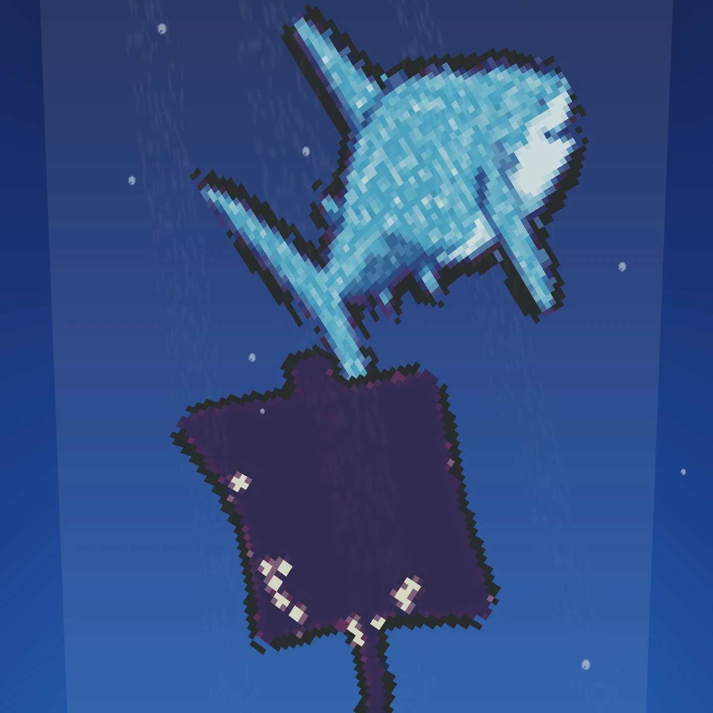 海洋馆巨缸：蝠鲼从高达模型头顶游过
